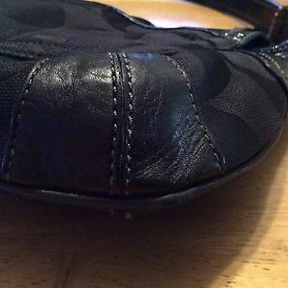 COACH Logo C Black Leather BAG hangtag Authentic - Picture 5 of 9